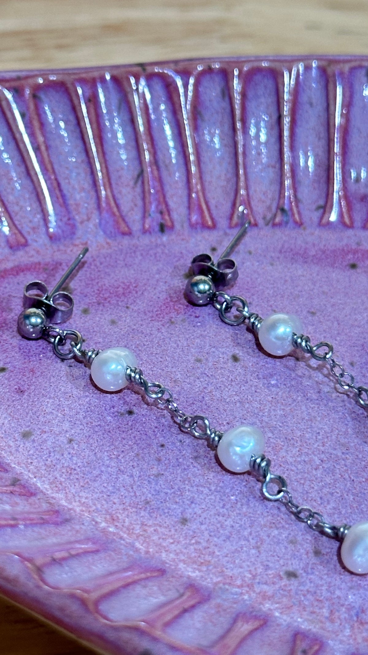 Pearl Trio Dangle Earrings