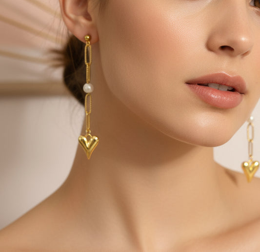 Jazmine Heart Drop Earrings