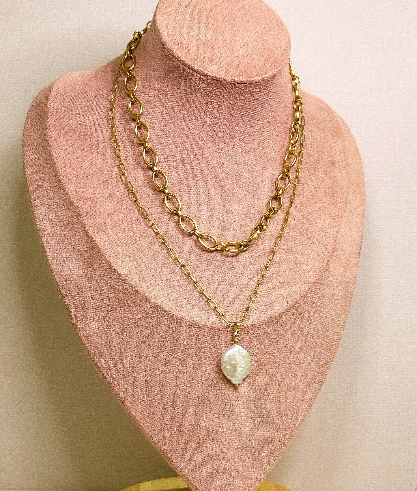Jodi Layered Coin Pearl Necklace