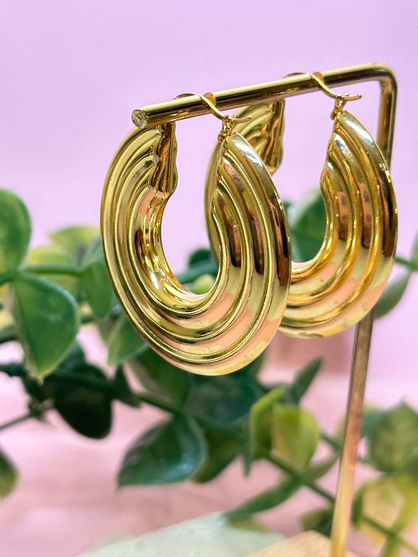 Giselle Embossed Hoop Earrings - Essential Paradise