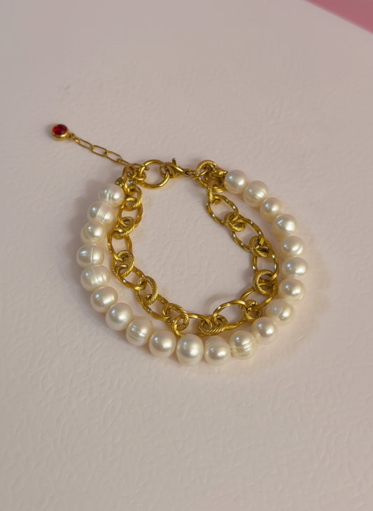 Amalie Double Layer Pearl Bracelet