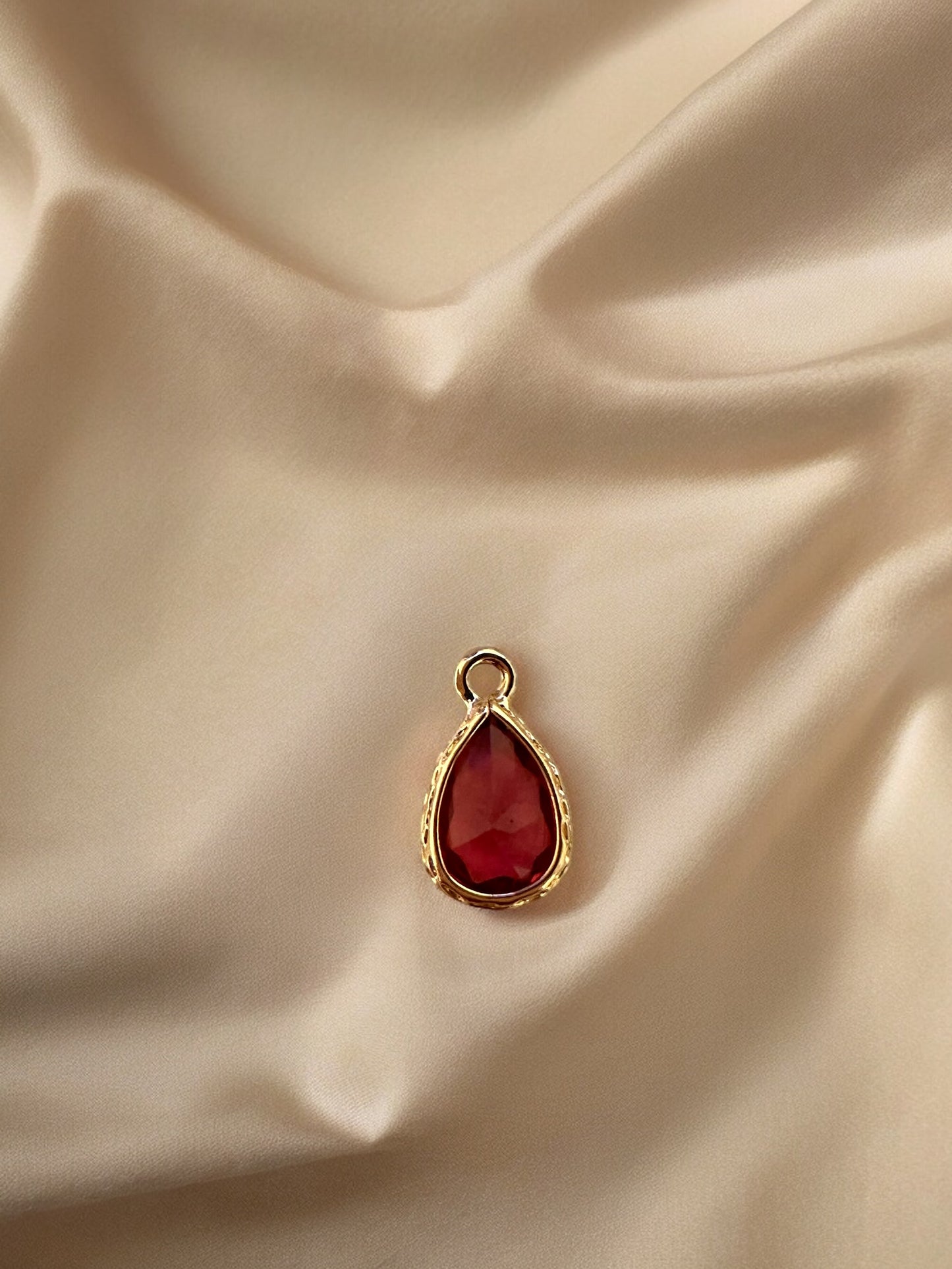 Ruby Teardrop Charm