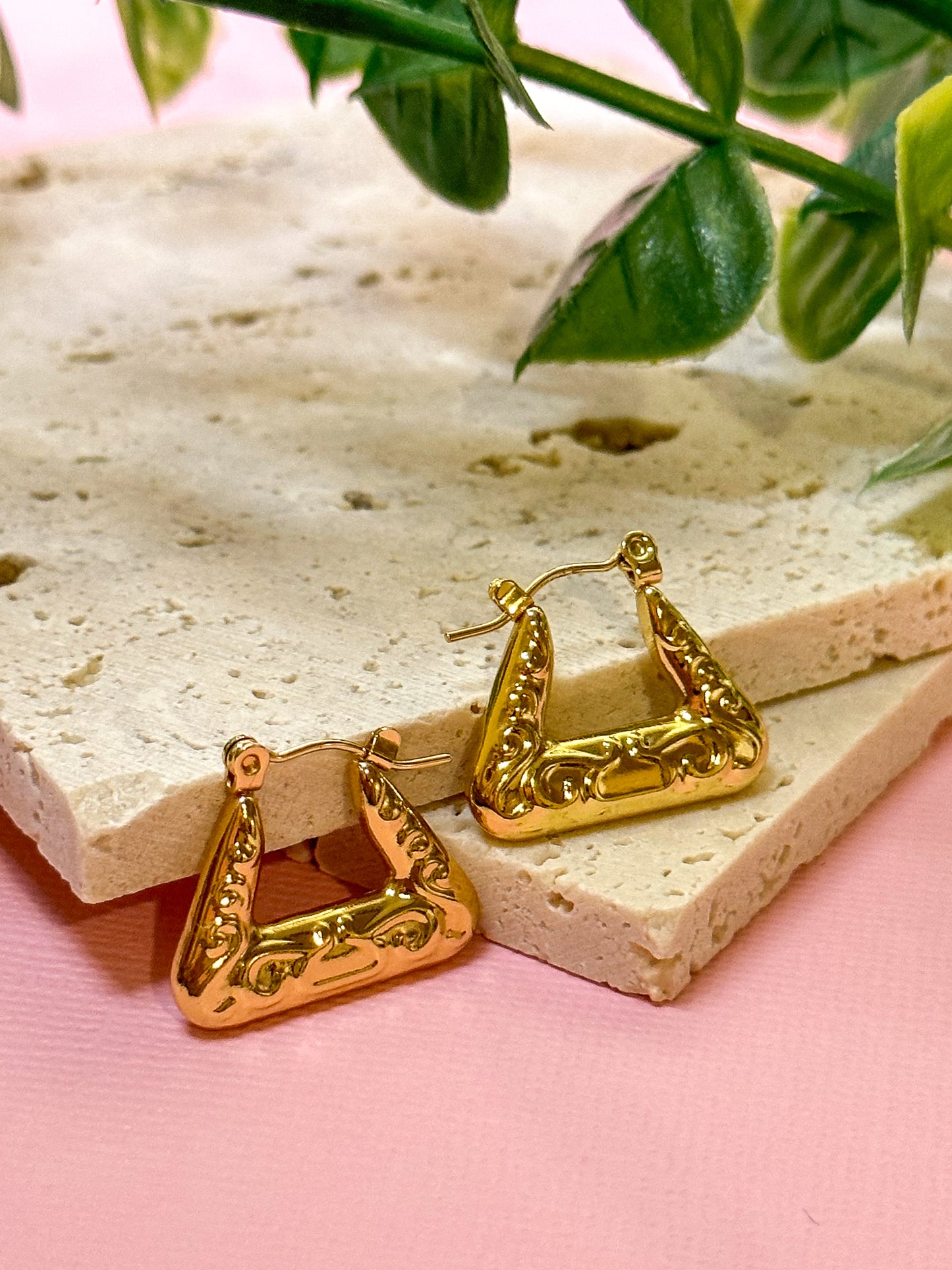 Astrid Gold Triangle Hoop Earrings