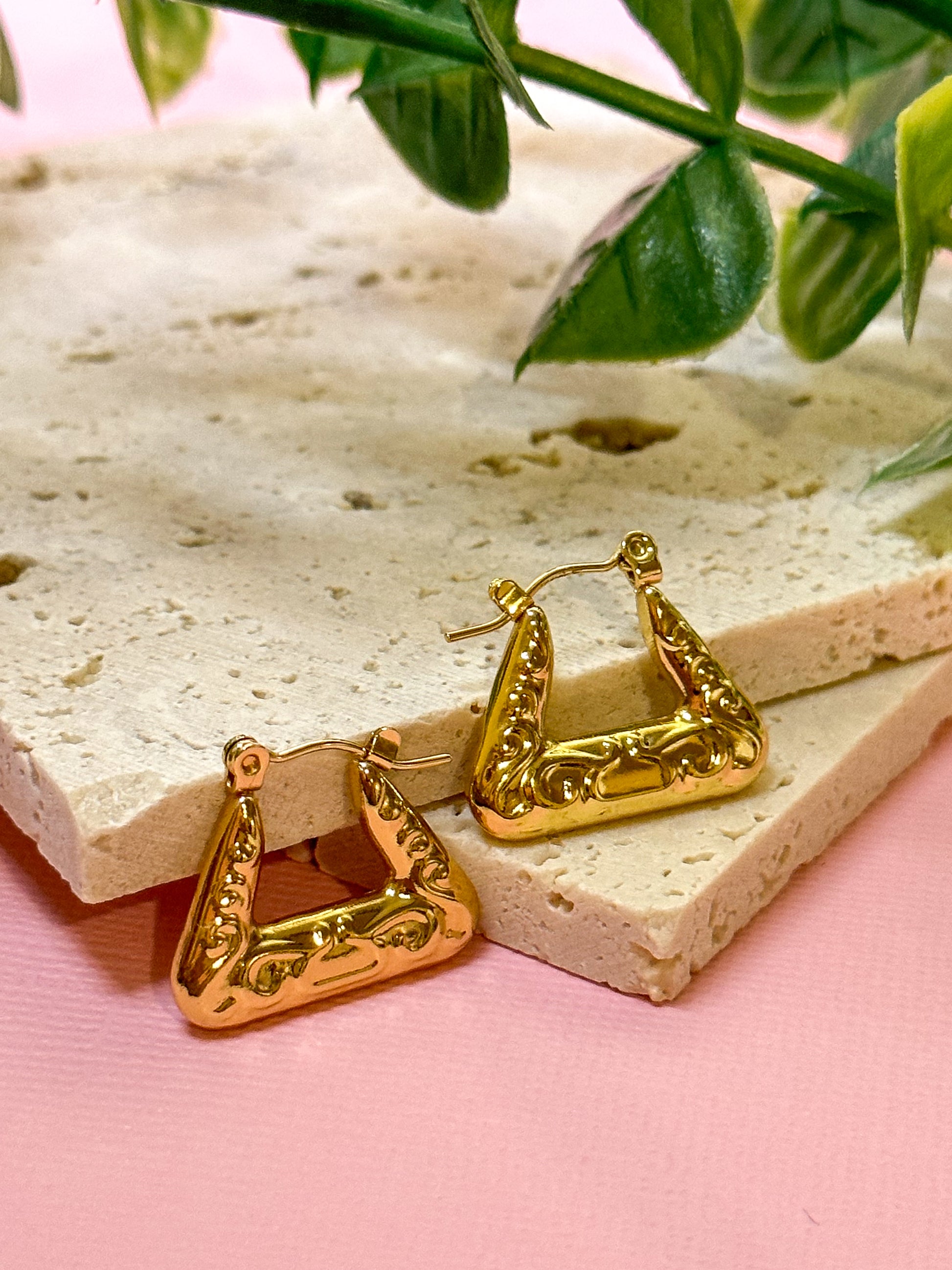 Astrid Gold Triangle Hoop Earrings