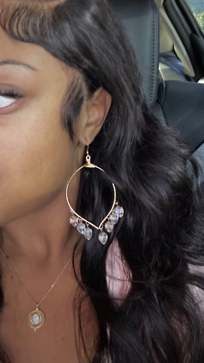 Clarissa Dangle Crystal Earrings - Essential Paradise