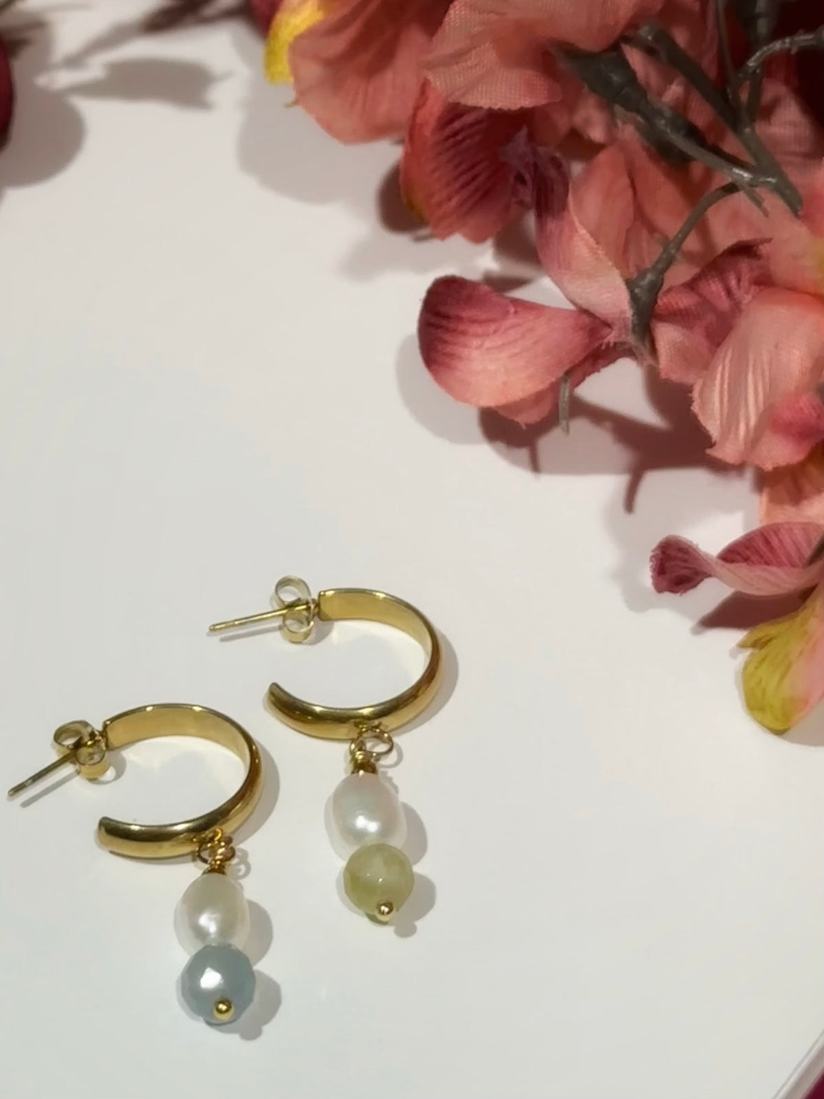 Faye Pearl Amazonite Earrings