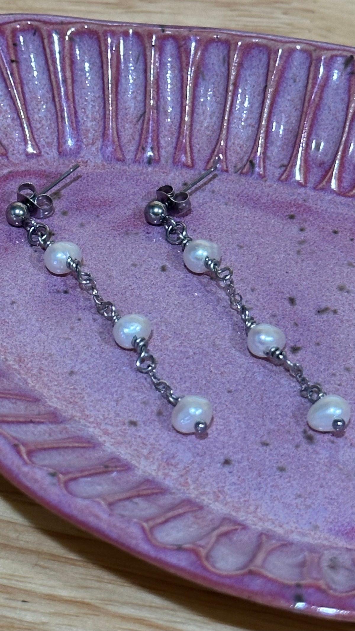 Pearl Trio Dangle Earrings