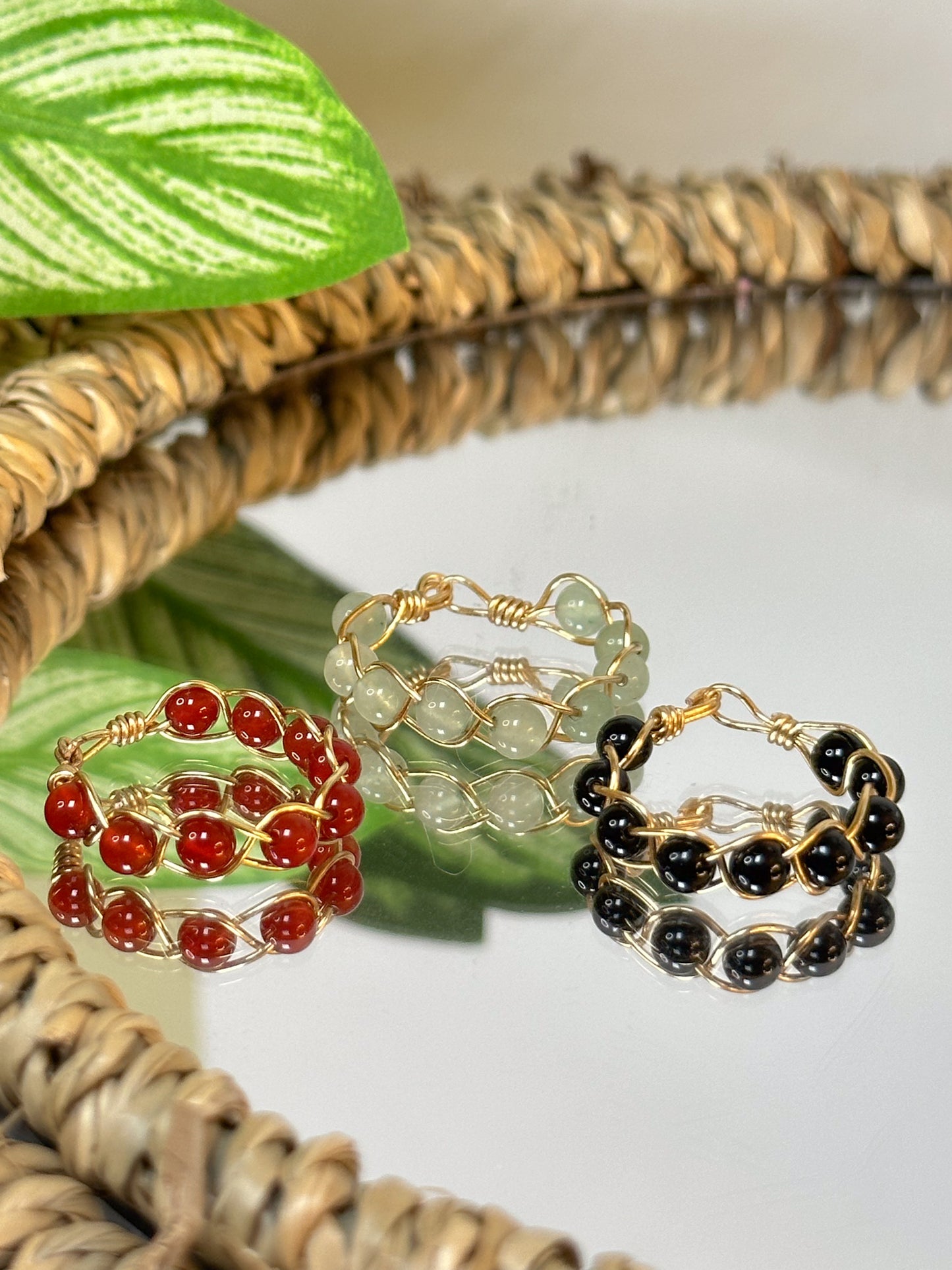 Braided Gemstone Ring
