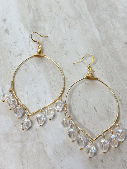 Clarissa Dangle Crystal Earrings - Essential Paradise