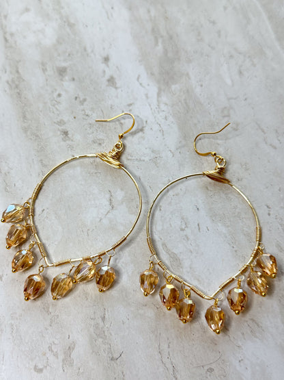 Clarissa Dangle Crystal Earrings - Essential Paradise