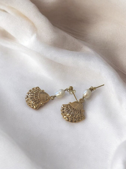 Gilded Shell Pearl Dangles