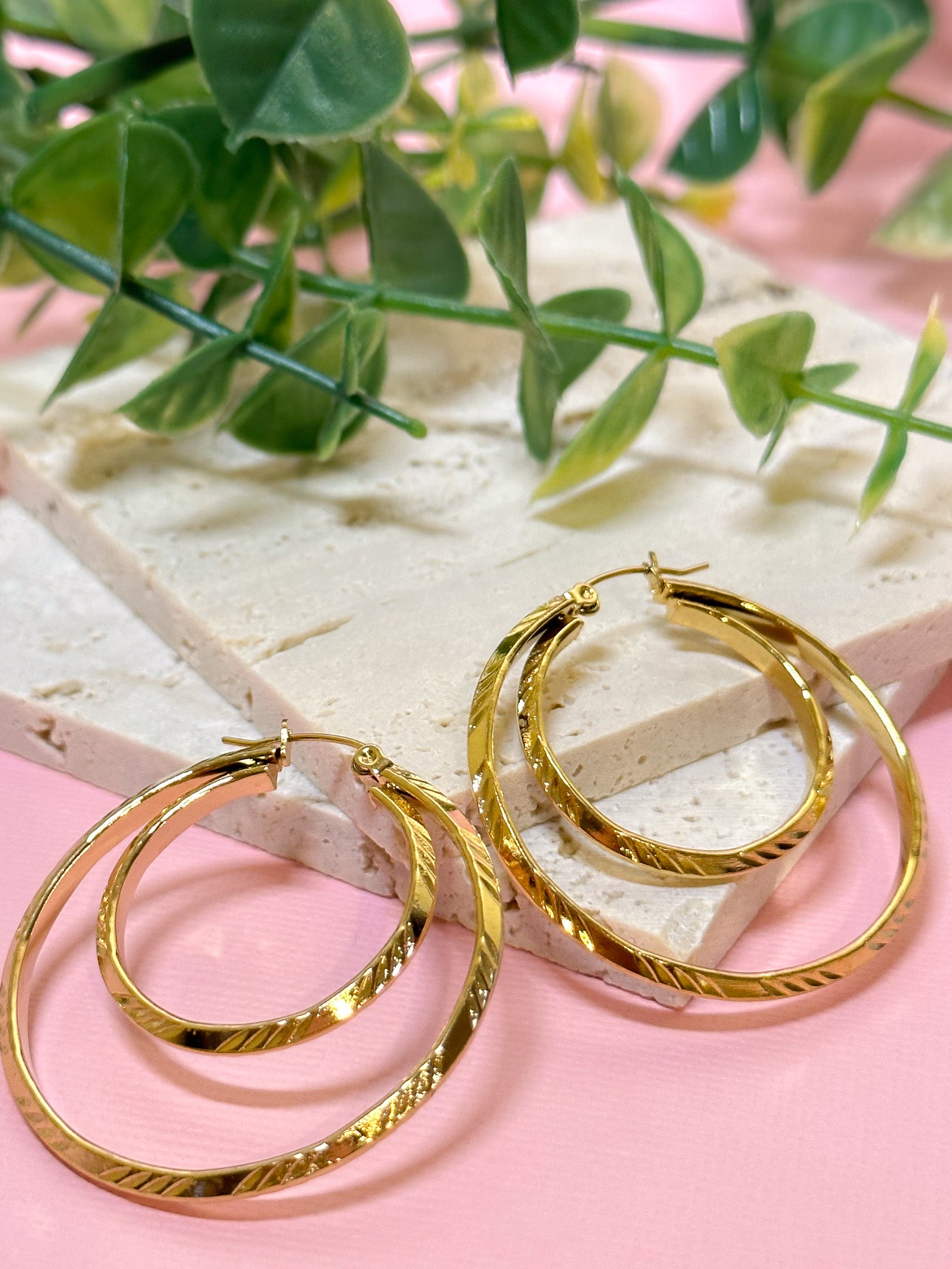 Tina Double Hoop Earrings - Essential Paradise