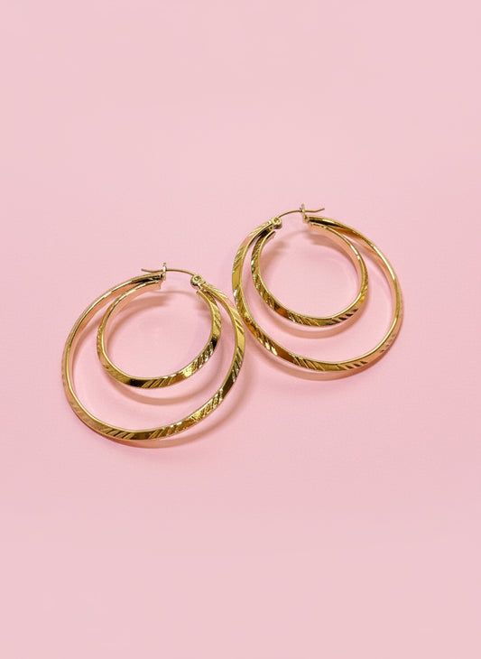 Tina Double Hoop Earrings - Essential Paradise