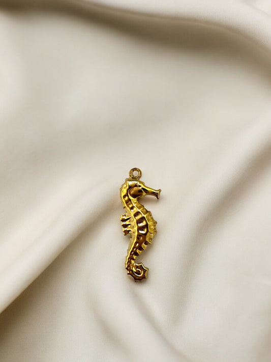 Golden Seahorse Charm