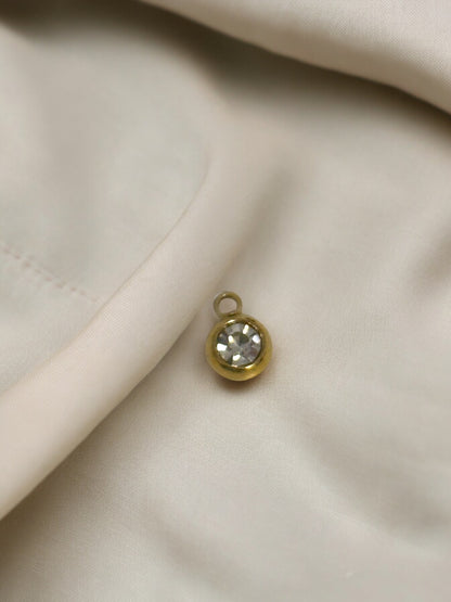 Clear Round Charm