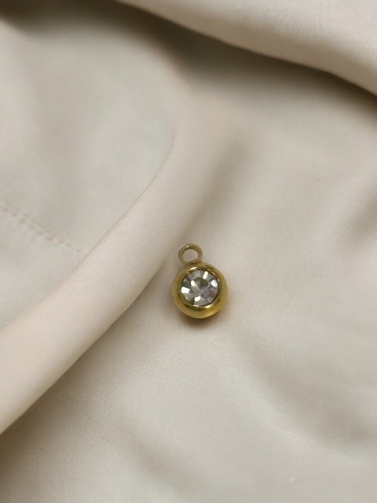 Clear Round Charm