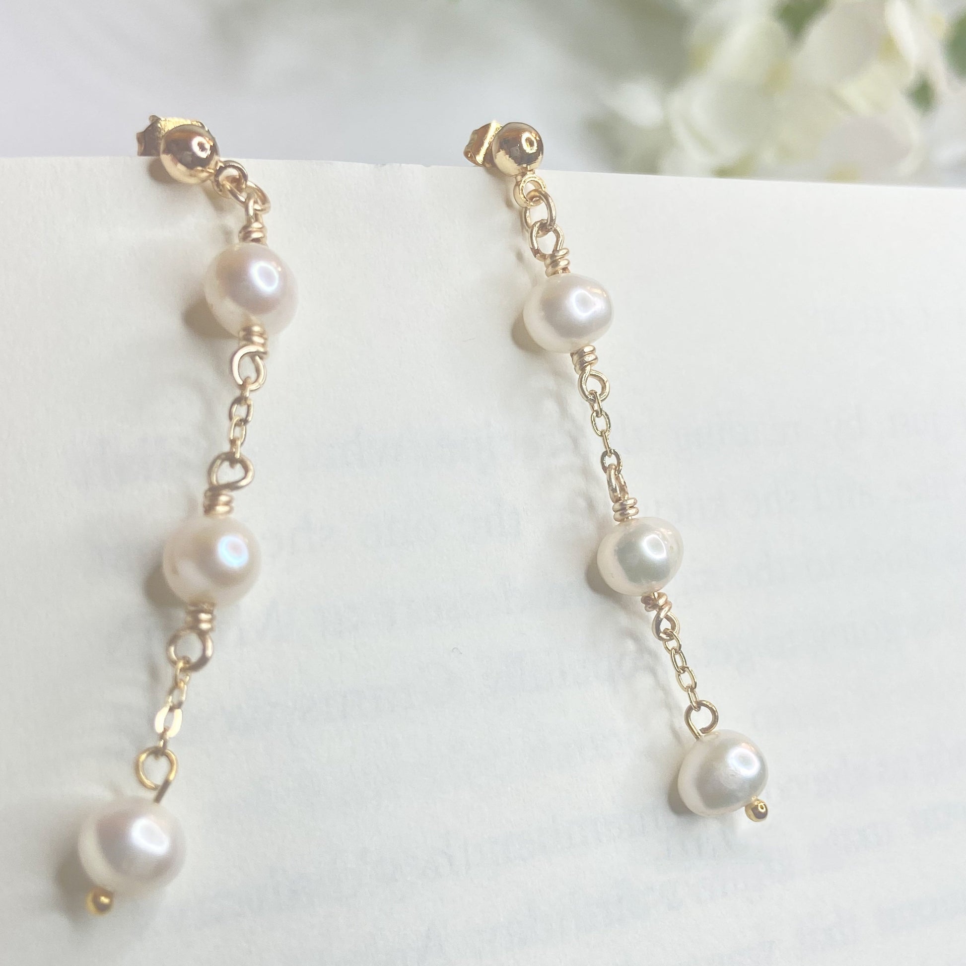 Pearl Trio Dangle Earrings - Essential Paradise